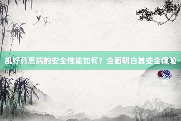 凯好意思瑞的安全性能如何？全面明白其安全保险